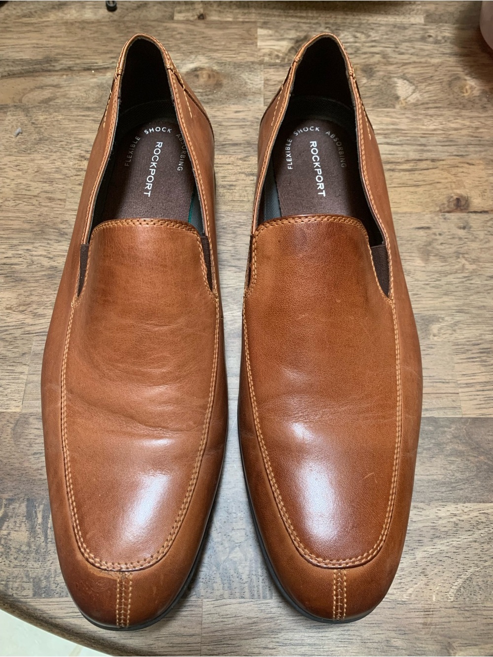 Rockport Men's Cognac Leather Slip-On Loafers- H80236
Size 13-M